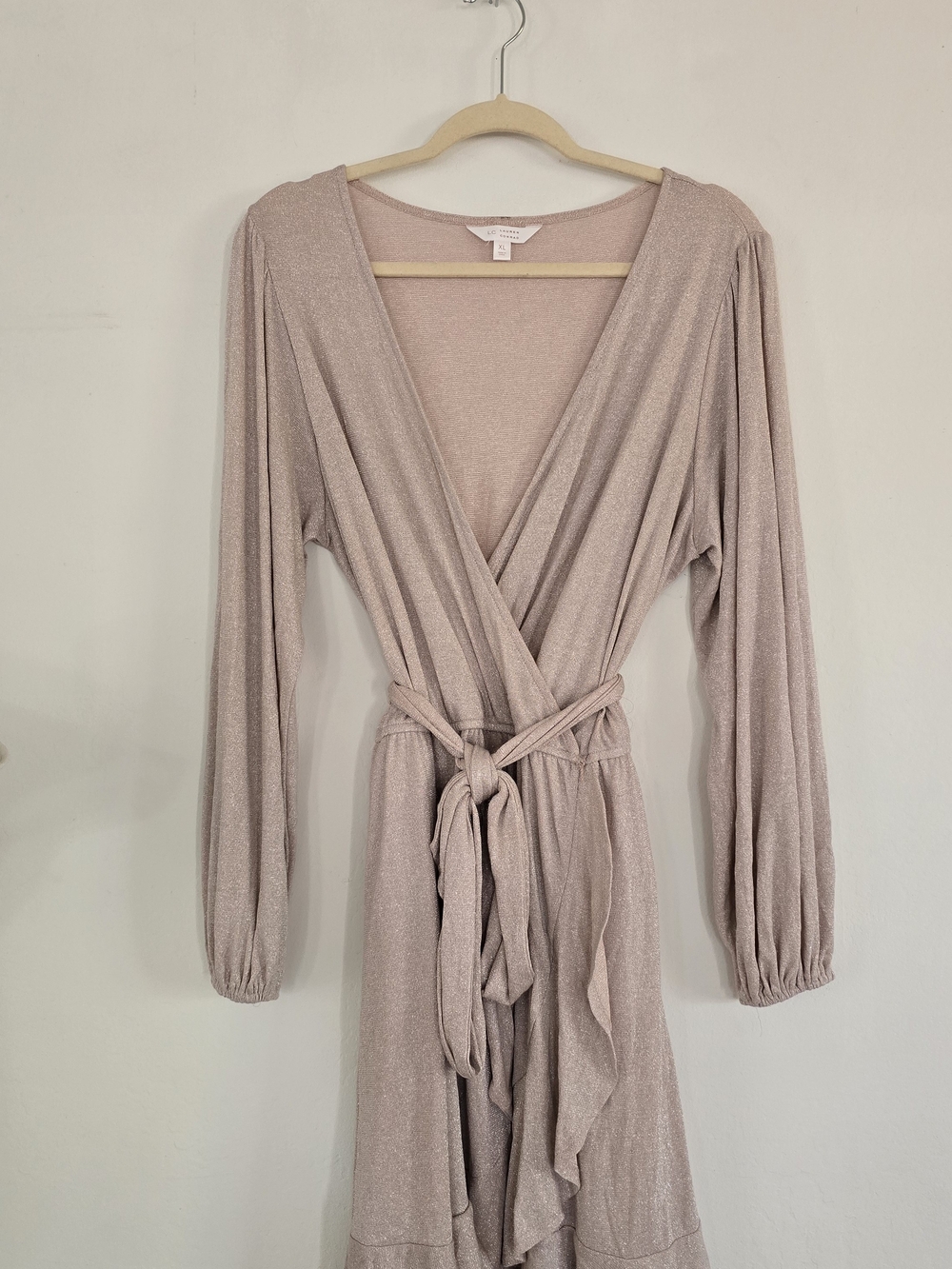 LC Lauren Conrad Blush Shimmer Wrap Dress - XL